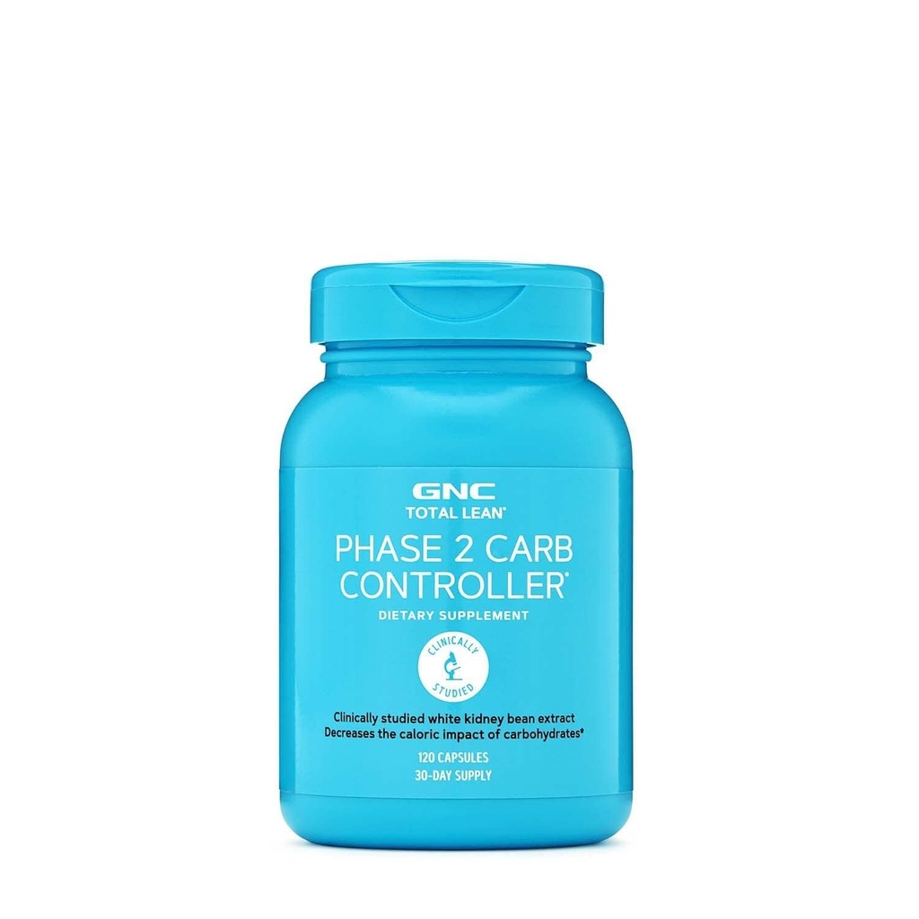 GNC Total Lean Phase 2 Carb Controller, Decreases Calorie Impact from Carbohydrates, 120 Capsules