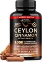 Ceylon Cinnamon Capsule - Extra Forza - Energy Heart & Metabolism Support per Uomini & Donne - Pure Natural Cinnamon 20:1 Extract Supplement - GMO & Gluten Free - Made in USA - 60 Capsule 2 Mesi