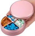 Metāla Pill organizētājs 4 iecirkņi - Portable Travel Pill Case Daily, ūdensnecaurlaidīgs Pill kaste Purse, Compact Pill Holder Medicine Konteinera dispersi Vitamīnu Cod aknu eļļa Papildinājums Rozā