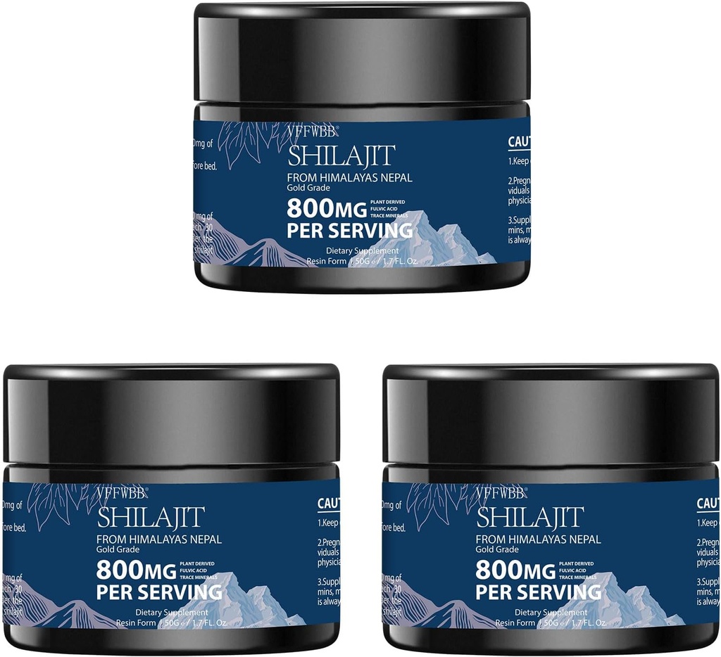 800mg Shilajit Pure Himalaju Organiskais Shilajit Shilajit Grāda Shilajit vīriešiem un sievietēm ar 85+ Trace Minerals & Fulvic Acid-100% Natural Shilajit Papildinājums enerģijai un imūnās sistēmas atbalstam -50 Grams