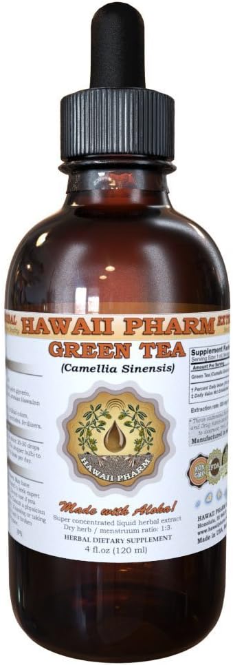 HavajiPharm Green Tea Liquid Extract, Zeleni čaj (Camellia Sinensis) Leaf Powder Tinkture dodatek 2 oz