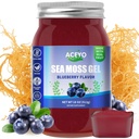 ACEYO(18 OZ) 爱尔兰海 Moss Gel 有机 Raw Vegan Blueberry Flavor 102 维生素和矿物野生收获 非GMO Immune Defense Booster 甲状腺素消化支持