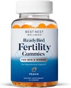 Best Nest Wellness Fertility Gummies - Conception Support üçün Prenatal Multivitamin - Metilated Vitaminlər ilə Nutritional Supplement - Coenzyme Q10 - Peach, 60 Gummies