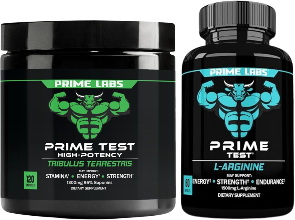 Prime Labs Tribulus Terrestris (120 ct) + L Arginine Nitric Oxide (60 kt)