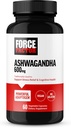 FORCE FACTOR Ashwagandha добавки Made with Premium Vegen Ashwagandha Powder, Adaptogens to Support Stress and Cognitive Health, No Желатин, No GMO, 60 капсули
