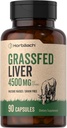 Horbäach Grass Fed Beef Liver | 4500 mg | 90 Capsules | Desiccated, Pasture Yükseltd,j Free, Non-GMO Supplement