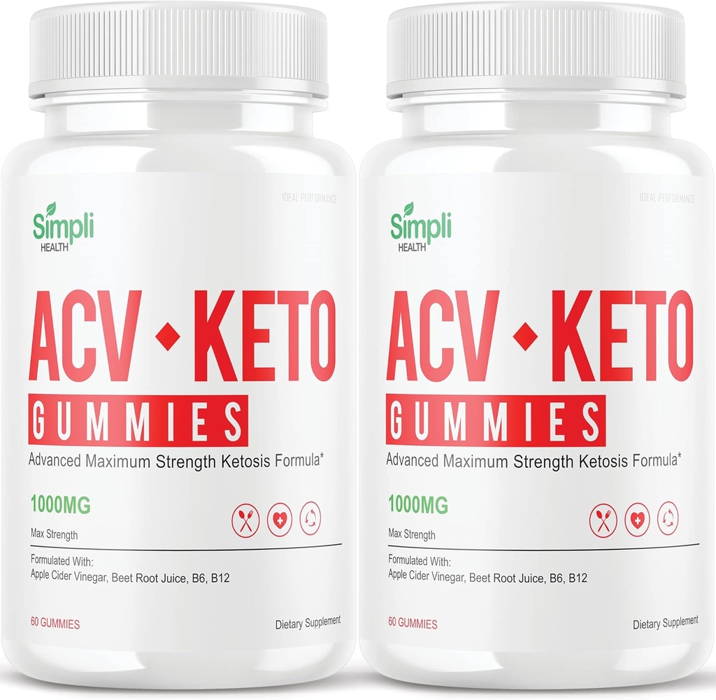 IDEAL REZULTATAI (2 Pack) Simplii ACV Ketos Gummies Simplii Health Gummies SimpliHealth Gummies Yourly Acc (120 Gummies)