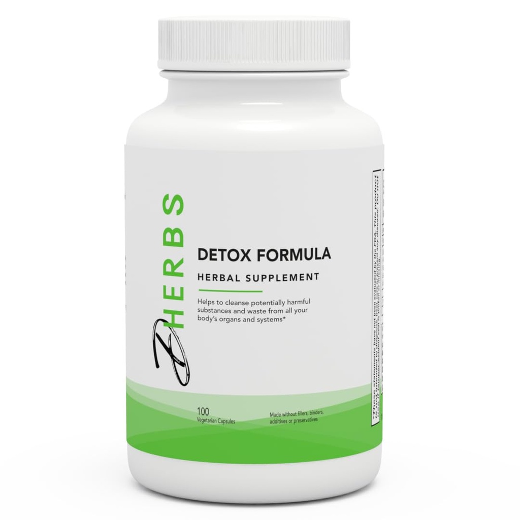 Detox Formula Supplement, Herbal Body Cleanse with Dandelion Root (100 Capsules)