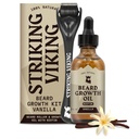 Striking Viking Beard Growth Oil - 2 fl oz, Pack of 1, Vanilla - Thickening Beard Oil with Jojoba & Argan Extracts - Promotes Arcial Hair Growth & Targets Patchy Area - Biotin Formated