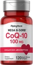 Piping Rock CoQ10 100mg 120 Softgels với Black Pepper un-GMO, Gluten free phụ