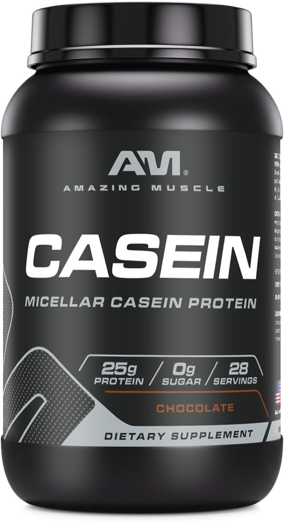 Amazing Muscle Casein Protein Powder | Chocolate Flavor | 25 G Protein | 2 Lb (907 G) | Non-GMO | Made in USA
