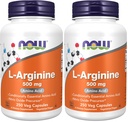 NOW Foods Supplements, L-Arginine 500 mg, Nitric Oxide Precursor*, Amino Acid, Veg 250 Capsules (Pack of 2)