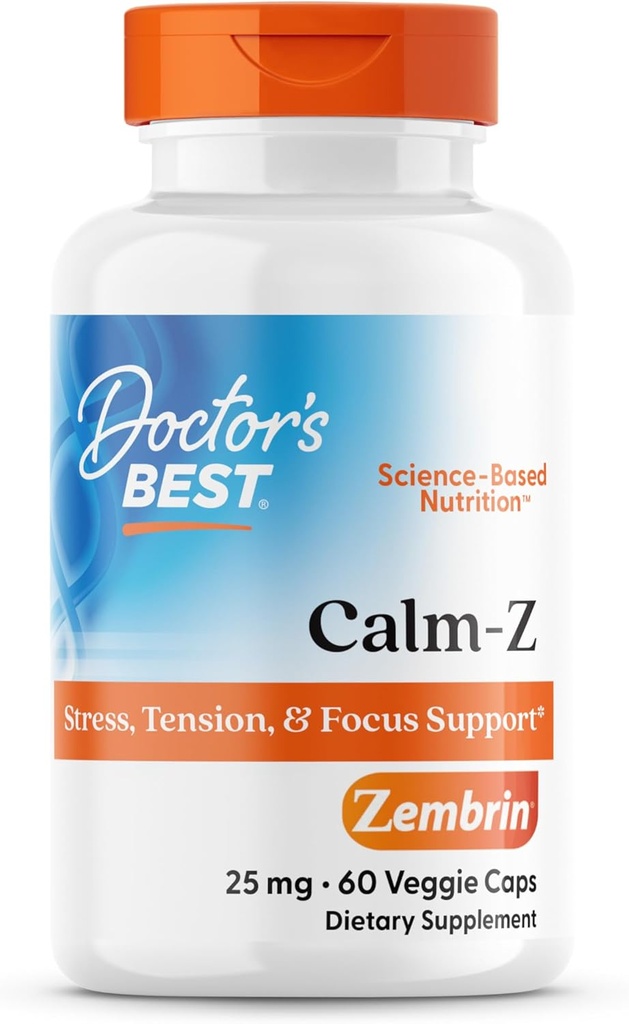 Melhor calma do médico com Zembrin, Stress & Mood Support, 25mg Veggie Caps, 60Count