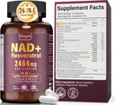 NAD Supplement 1100mg Offical Organic, Liposomal nasvratrol sufflement for Women & Men, Boost NAD+ for Asing December, Cellular Economic, โฟกัส - antooxidant, 90 Capsuls
