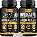 (2 Pakke) Tongkat Ali Fadogia Agrestis for menn Supplement, Mann Nitric Oxid Booster Longjack Tongkat Ali Extract pulver vitaminer Test Pump Flow ytelse blanding Tongkat-Ali for kvinner (120 kapsler)