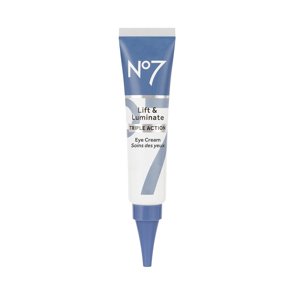 No7 Lift & Luminate Triple Action Under Eye Cream - Dark Circles under Eye Treatment with Vitamin C & Collageen Peptide Technology - Helpt de papperigheid, tassen en het uiterlijk van rimpels te verminderen (0,5 Oz)