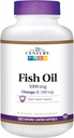 21th Century Fish Oil 1000 mg Enteric Coated Softgels, 180-Count (Pack of 2)