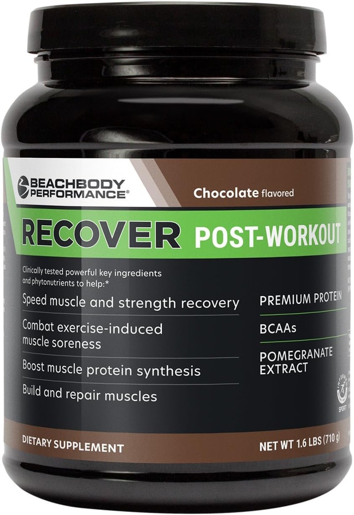 BODi Recover Whey Protein Powder Blend– Post-Workout Chocolate Whey Supplement for Muscle Recovery with 20g Protein, BCAAs, Pomegranate Extract - Fast Recovery - 20 Serving Tub