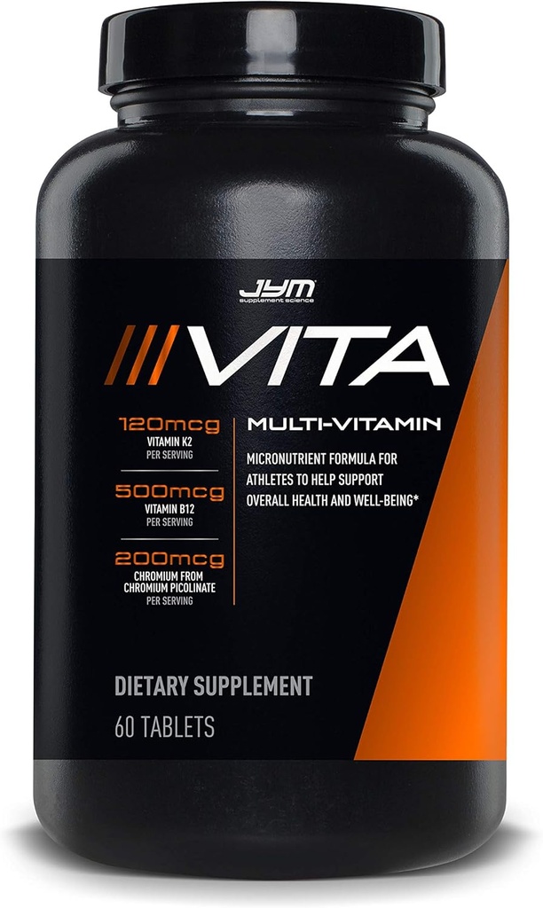 JYM Supliment Science Vita JYM Sports Multivitamine & Mineral Support, Vitamina A, C, B6, B12, E, K, Boron, Biotin, Potasiu 60 Tablete