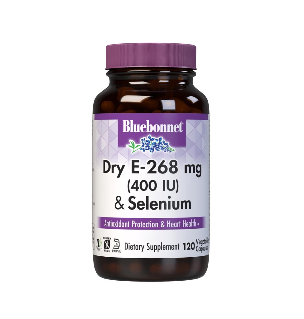 BlueBonnet Dry E-400 IU Plus Selenium Vegetarian Capsules, 120 Count, White