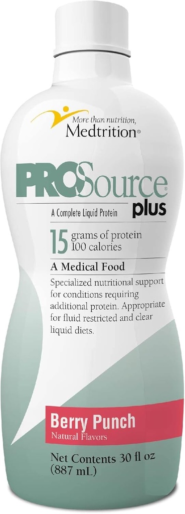 Medtrition Šķidrie kolagēna peptīdi I, III tipa 15 Grams Protein per oz. יProsource Plus Berry Punch pudele
