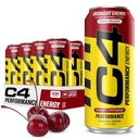 C4 Energy Carbonated Zero Sugar Energy Drink, Pre Workout Drink + Beta Alanine, Midnight Cherry, 16 Fl Oz (Pack von 12)