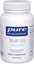 Pure Encapsulations Multi T / D - Multivitamin & Mineral Supplementary - pro denní wellness, kardiovaskulární a imunitní zdraví * - Bohaté na vitamíny a minerály - Gluten Free & Vegetarian - 60 Kapsle