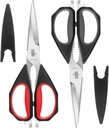 LIVINGO Kitchen Scissors, 2 Pack 9.25" Utility All Purpose Poultry Shears Heavy Duty Dishwasher Safe, Come Apart Sharp Stainless Steel Cooking Food Scissors for Cutting Meat, Chicken, Vegetable, Fish