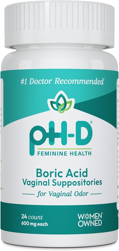 pH- Feminina Sanitat - 600 mg Borities àcids - Dona pròpia - per a l'ús de Vaginal Odo - 24 comte