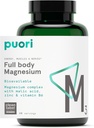 Puori Magnesium complex suplementari - High Absci Magnesi Tarinte & Glucone, Zinc, Vitamina B6 i Malic Acid per a l'ajuda de dormir, Imnee i Muscle Revery - 120 Vegan Capules