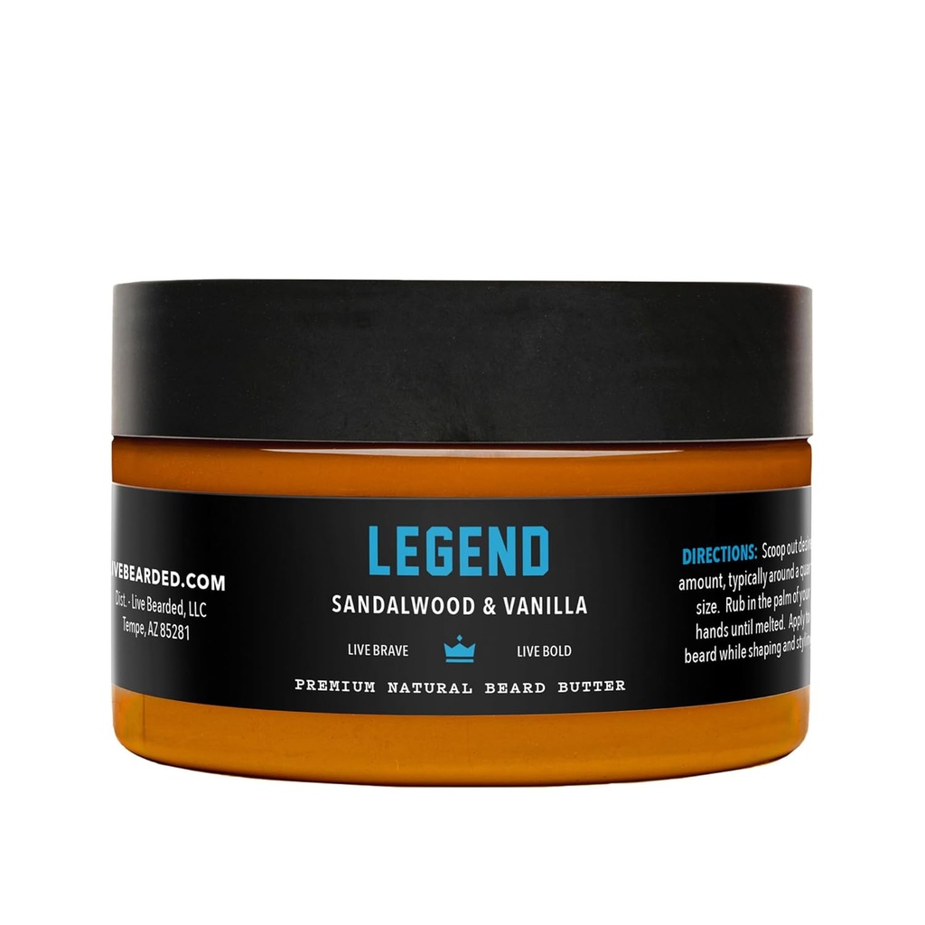 Live Bearard Butter, 3 fl oz - Pagaminta JAV - All-Natural Leave- in Conditioner and Softener su Shya ® 124; Legend Scent - Sandalwood, Vanilla