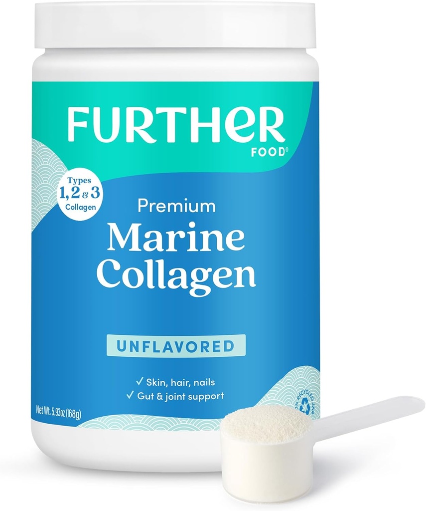Més d'aliments Unflavored Marine Collage Peptides Powder, Fundat Sustainment codi font de peix, Hydroment tipus 1, 2 & 12g Protein, 5. 93 Oz