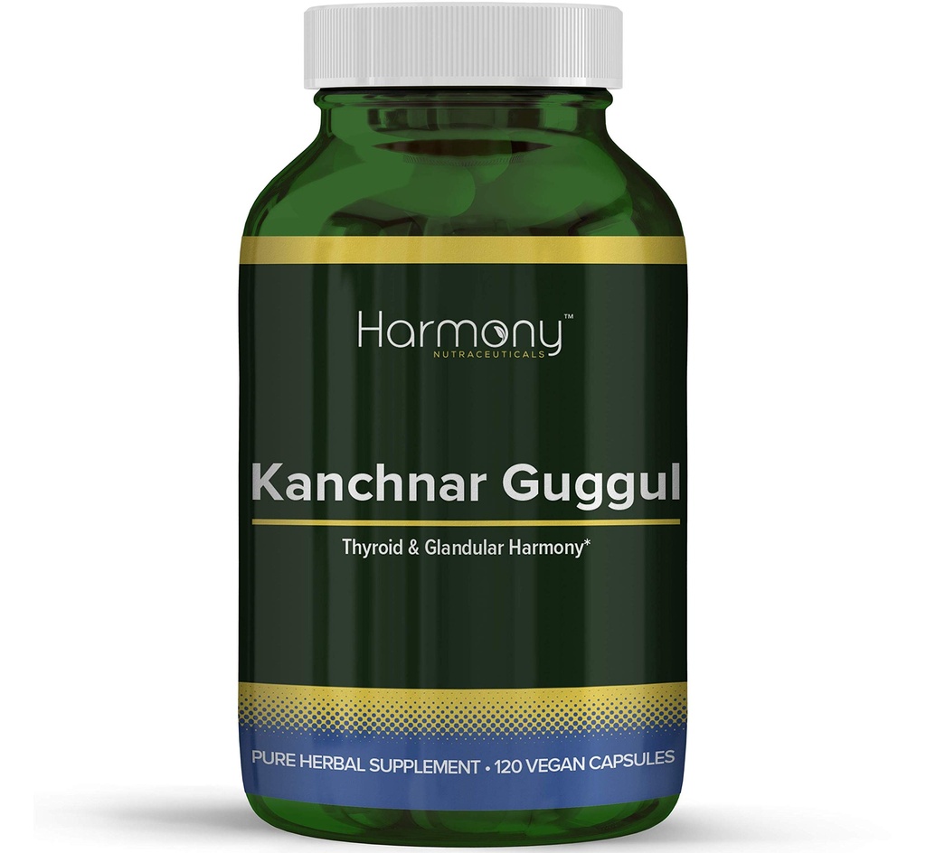 Kanchnar Guggul – Thyroid & Glandular Harmony – 120 Vegan Capsules – Harmony Nutraceuticals Guggul Resin