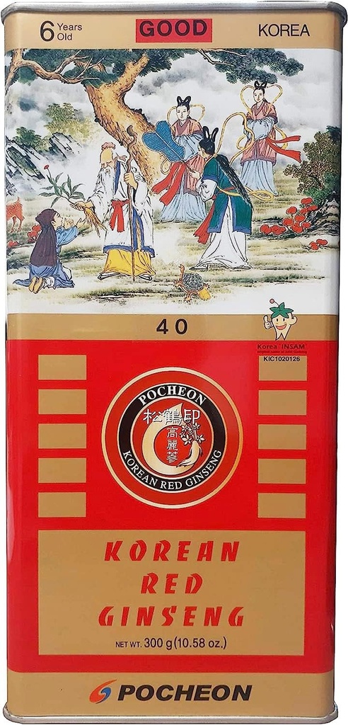 Pocheon 300g Korejské konzervy sušené Panax Red Ginseng 24 Kořeny 6Roky Dobrý stupeň 300-40