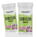 NaturalSlim Good Flora, Probiotics for Women & Men - Gut Health Supplements with 7 Powerful Strains for De-Bloating & Vitality - Probiotics for Digestive Health, 60 Vegetarian Capsules, 2 Pack