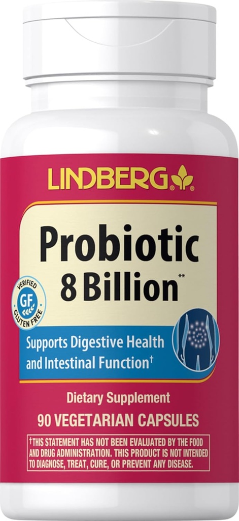 Piping Rock Probiotic for Men & Women | 90 Capsules | Digestive & Intestinal Support | Non-GMO, Gluten Free & Vegetarian Supplement | by Lindberg