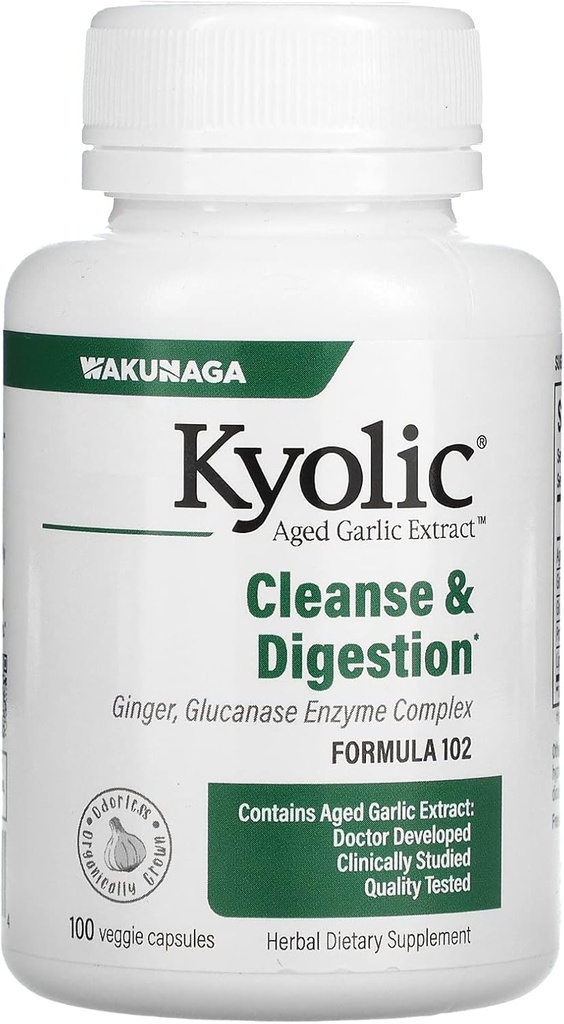 Yaşd Garlic Özü, Cleanse & Digestion Formula 102, 100 Veggie Capsules, Kyolic