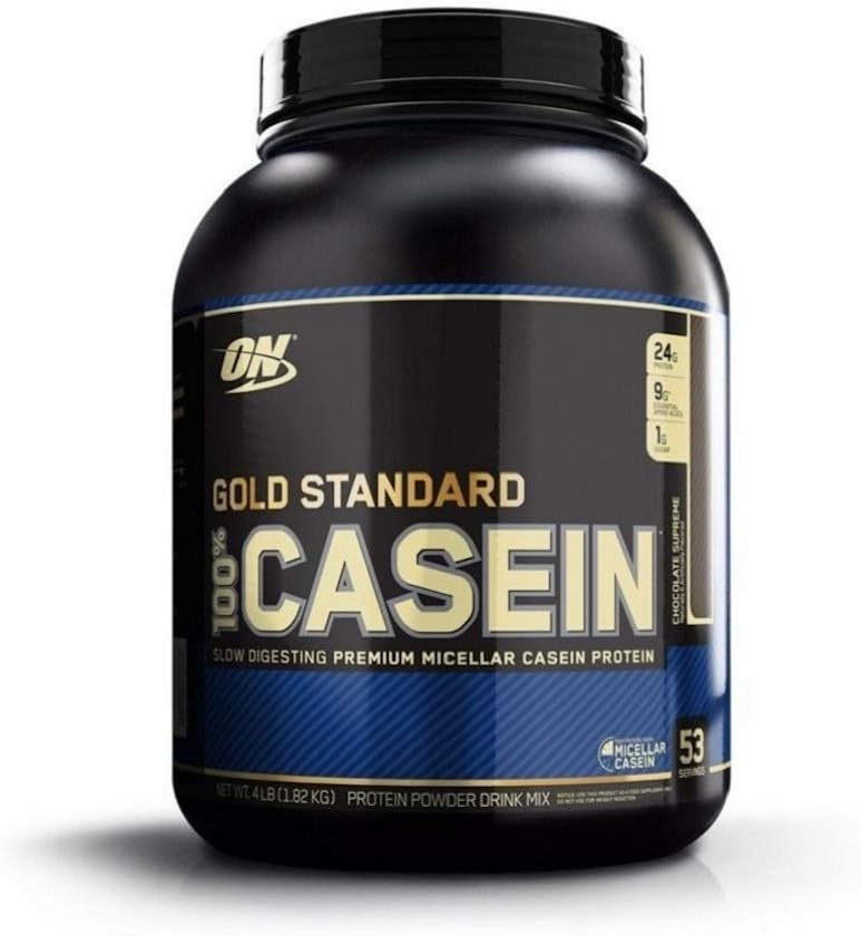 Optimum Nutrition Gold Standard 100% Micellar Casein Protein Powder, långsam Digesting, hjälper dig att hålla dig full, över natten Muscle Recovery, Chocolate Supreme, 4 Pound (Packaging May Vary)