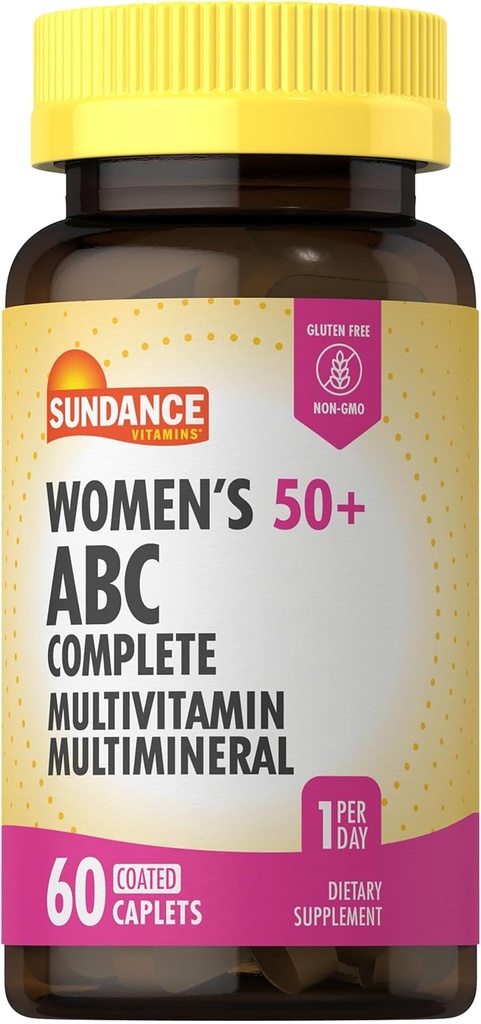 Sundance Moterų 50 + ABC Pilnas Multivitaminas ® 124; 60 Caplets ® 124; su Multimineralinė Formulė ® 124; Ne GMO ir Gluten Free papildas