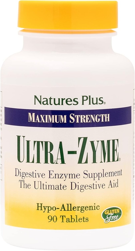 NaturresPlus Ultra- Zyme - 90 Tablet - Enzyme Suplemen untuk menyokong Divalry Sehat - Gluten Bebas - 45 Hamba