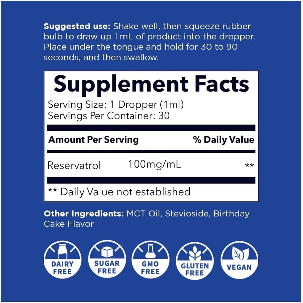 Nanoceutical Solutions Nano Liquid Resveratrol Trans Resveratrol supplement for Brain ' Heart Health  to Ultra-Efficient Absorption, up to 8 Times Higher Than Resveratrol Capsules | 30 Servings