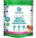 BioTrust Low Carb Protein Powder - Delicious Whey & Casein Blend från Grass-Fed Hormone Free Cows - Non GMO, Gluten Free (Strawberry Banana)
