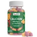 YumVs Calcium 500mg with Vitamin D3 - Raspberry & Orange Flavor Calcium Vitamin D Gummies, Chewable Calcium Supplement for Kids & Adults, Vitamin D Calcium Gummies, Kosher Halal Gluten Free (60 Count)