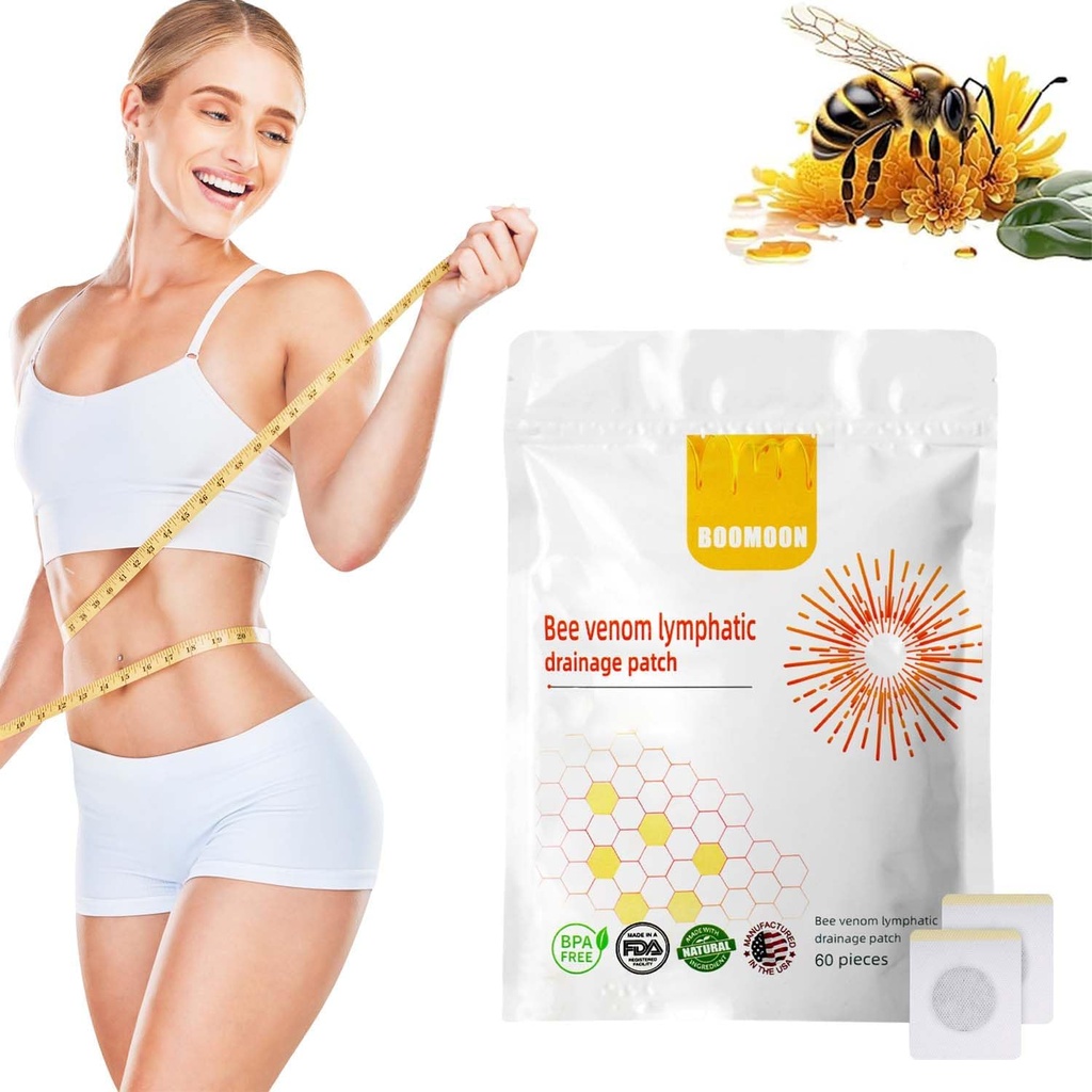 60 PCS Bee Venom Navel Patches, Bee Venom Lymfatische Drainage Navel Patches, Bee Venom Navel Patches voor vrouwen & Men(60pcs/1 Bags)