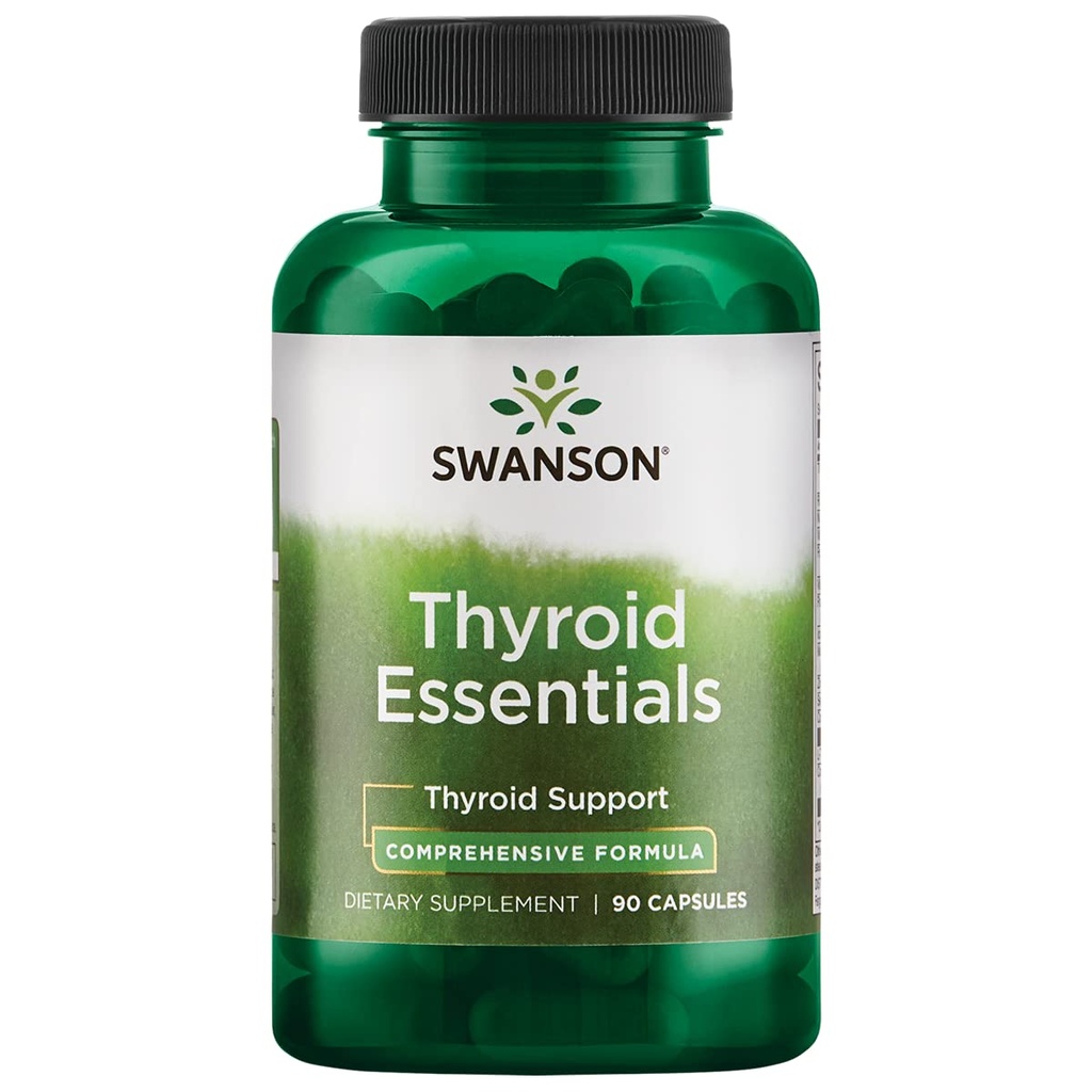 Swanson Thyroid Essentials, Nervous Health, 90 Capsules | Nourishes the Thyroid Gland and Supports Nervous System Health with Coleus Forskohlii and L-Selenomethionine