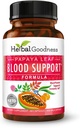 Herbal Good Papaya Leaf Blood Support Capsules - Thrombet & Bone Marrow Health, Immunity Support & Blood Cleanse - 60 / 450mg Veggie Capsules (1 üveg)