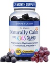 ד"ר קליין באופן טבעי Calm Gummies לילדים - עם Magnesium Glycinate, Linden & ויטמין A עבור Soothing Kids Ages 5+ - ויטמינים לשינה - Chamomile Gummies - Calm Chews - Grape Sugar-Free 60ct
