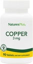 NaturesPlus Copper 3 mg - 90 Tablets - Ongizate orokorra onartzen du - Gluten Free - 90 zerbitzari