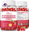 Potasium Magnesium Gummies Potasium Citrate 99mg Magnesium Citrate 250mg Magnesium Kompleks Potsium, Dukungan Imune, 60 Raspberry Gummies 2 Pack