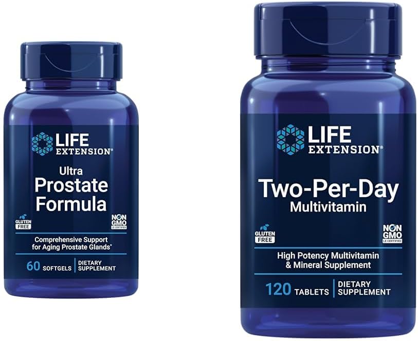 Extensión da vida Ultra Prostate Formula, Saw Palmetto para homes, pygeum, sting Nettle Root, lycopene & Two-Per-Day High Potency Multi-Vitamin & Mineral Supplement - Vitaminas, minerais